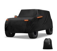 X AUTOHAUX Housse de Voiture pour Ford Bronco Sport - Film d'aluminium - Toutes Saisons - Imperméable - Protection Contre Le Soleil, la Pluie, la Neige - avec Fermeture éclair pour Porte conducteur -