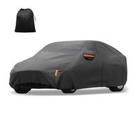 X AUTOHAUX Housse de Voiture pour Tesla Model Y 2020-2023 210T en Polyester 210T imperméable Toutes Saisons avec Fermeture éclair et Grille d'aération pour Porte conducteur, Noir