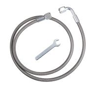 X AUTOHAUX Ligne d'alimentation en huile 4AN Turbo 91,4 cm de long en acier inoxydable tressé AN4 - Tuyau droit à 90 degrés - Turbocompresseur à distance - Ligne de retour d'huile