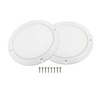 X AUTOHAUX Lot de 2 Cache-Haut-parleurs de Voiture en métal avec 8 vis Blanc 16,5 cm