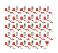 X AUTOHAUX Lot de 30 raccords de graisse droits M6 avec bouchon anti-poussière pour voiture