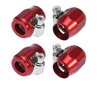 X AUTOHAUX Lot de 4 colliers de serrage hexagonaux en caoutchouc flexible AN4 pour tuyau de voiture avec adaptateur de bande de vis pour tube d'huile, carburant, eau