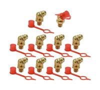 X AUTOHAUX M6 Lot de 10 raccords de graisse hydrauliques en laiton coudé à 45 degrés avec bouchon anti-poussière