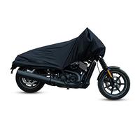 X AUTOHAUX Motorcycle Cover Street Bike Scooter Lightweight Half Cover Outdoor Waterproof Rain Dust Protector Black Size M for Kawasaki for Harley Davidson
