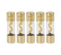 X AUTOHAUX Plastique Tube Fusible 70A Doré Plaqué AGU Fusibles pour Voiture Auto 5Pcs