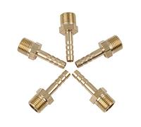 X AUTOHAUX Raccord Cannelé 4,5mm ID x 1/8" NPT Mâle en Laiton Connecteur Flexible Tuyau Voiture 5pcs