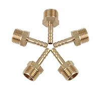 X AUTOHAUX Raccord Cannelé 4mm ID x 1/4" NPT Mâle en Laiton Connecteur Flexible Tuyau Voiture 5pcs