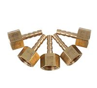 X AUTOHAUX Raccord Cannelé 4mm ID x G1/4" NPT Femelle en Laiton Connecteur Tuyau Voiture 5pcs