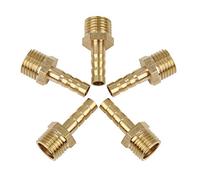 X AUTOHAUX Raccord Cannelé 6mm ID x 1/4" NPT Mâle en Laiton Connecteur Flexible Tuyau Voiture 5pcs
