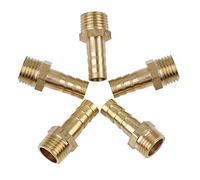 X AUTOHAUX Raccord Cannelé 8mm ID x 1/4" NPT Mâle en Laiton Connecteur Flexible Tuyau Voiture 5pcs