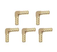 X AUTOHAUX Raccord Coudé Laiton 10mm Filetage Mâle 5pcs Air Eau Huile | 10mm Extérieur,7.5mm Intérieur,Filetage Mâle,Raccord Cannelé,Résistant Corrosion,Température,Faible Perméabilité