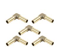 X AUTOHAUX Raccordement filetage mâle air eau Huile 5pcs 8mm Coude barbe laiton 90Degré Connecteur tuyau