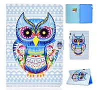 X-Best Huawei MediaPad T5 10 Coque Étui Housse Cuir PU Flip, Ultra Mince Étui à Rabat Magnétique avec Support Bumper Antichoc Protection pour Huawei MediaPad T5 10 10.1 Pouces (Hibou)