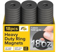 X-bet MAGNET Aimants à anneau en ferrite avec trous - Aimants à disque rond de 1,2 pouce (31 mm) - Aimants à trou circulaire - Aimants circulaires en céramique parfaits pour- 18 pièces dans une boîte