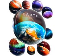 X-bet MAGNET Aimants décoratifs pour réfrigérateur - Aimants en Verre pour réfrigérateur - Aimants de réfrigérateur Mignons pour Le Bureau et la Cuisine - Aimants Succulents (Planète)