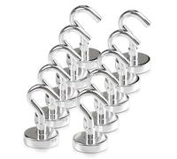 X-BET MAGNET ic Hooks Lot de 10 crochets magnétiques en néodyme pour cabines de croisière, crochets magnétiques puissants pour accrocher au réfrigérateur, au gril (10, 18.1 kg)