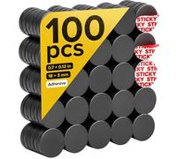 X-BET MAGNET Lot de 100 aimants adhésifs ronds en ferrite noir - 0,7 x 0,12 cm