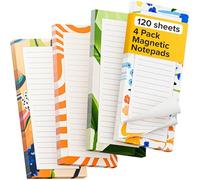 X-bet MAGNET Lot de 4 blocs-notes magnétiques pour réfrigérateur 30 feuilles, papier gommé double 70 g avec impression couleur