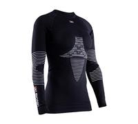 X-Bionic Energizer 4.0 Round Neck Long Sleeves Women Sport Maillot de Compression Femme, Opal Black/Arctic White, FR : M (Taille Fabricant : M)