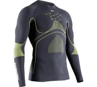X-BIONIC Energy Accumulator 4.0 Chemise à Col Rond et Manches Longues pour Homme - Ultimate High-Tech Sportswear for Enhanced Performance in All Weather Conditions - Fusain/Jaune, XXL