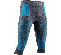 X-Bionic Energy Accumulator 4.0 Pantalon de Compression 3/4 Collant de Sport Homme, Dark Grey Melange/Blue, FR : M (Taille Fabricant : M)