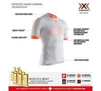 X-Bionic The Trick 4.0 Run Chemise Femme, Chark/White, FR : 2XL (Taille Fabricant : XXL)