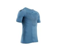 X-Bionic Twyce Run Short Sleeve Shirt for Men - Baselayer pour Course et Trail Running, Refroidissement avancé, Gestion de l'humidité et Tissu doux pour la peau par temps chaud - Bleu/Noir, L, bleu