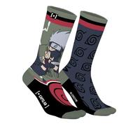 [ X ] Capslab Naruto Chaussettes pour homme en coton, 1 paire de chaussettes fantaisie pour homme, original et édition limitée, noir et vert, Noir/vert, 40