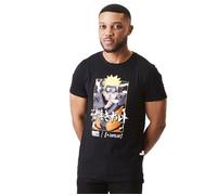 [ X ] CAPSLAB Tee shirt homme 100% coton NARUTO SHIPPUDEN, t-shirt homme Naruto Uzumaki, regular fit, col rond - noir S