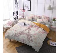 X Cm House De Couette Polyester Coton Housse Couette X Avec Taies D'oreiller Xcm Tour Eiffel Paris Parures De Lit Anti-Allergique