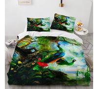 X Cm Housse De Couette Polyester Coton Housse De Couette Fille Avec Deux Taies D'oreiller X Cm Paon Parure De Lit Doux Confortable