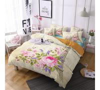 X Cm Housse De Couette Polyester-Coton Parure De Lit X Avec Taies D'oreiller Xcm Tour Eiffel Paris Parure De Lit Moelleux