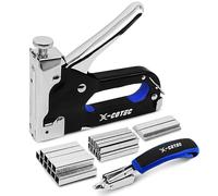 X-COTEC Agrafeuse Murale, Cloueuse Bois, Pistolet Agrafeur Murale Multifonction 3 en 1 3000 Agrafes, Agrafeuse Manuels Bricolage, Tapisserie, Matériel de Fixation, Décoration, Meubles XDQ-001 bleu