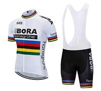 X-CQREG Cyclisme Jersey Vélo Équipe Champion du Monde 2018 Été Vélo Chemises Équipe de Vélo Vêtements Collants Manches Courtes Veste - Blanc - XX-Large