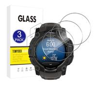 X-Dision Compatible avec Garmin Instinct 3 AMOLED (50MM) Protection d'écran, 3 Pièces [Dureté 9H, Haute Sensibilité, Incassable] 2,5D Haute Définition Films en Verre Trempé