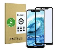 X-Dision Protecteur d'écran Compatible avec Nokia X5/5.1 Plus[2 Packs],Verre Trempé à Couverture Complète,[Installation Facile][Dureté 9H] pour Nokia X5/5.1 Plus,Noir