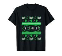 X-Files Christmas Alien UFO Vintage Ugly Sweater Pattern T-Shirt