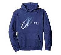 X-Files Iconic Big Chest Text Logo Sweat à Capuche, Unisexe pour Adultes, Bleu Marine, XXL