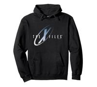 X-Files Iconic Big Chest Text Logo Sweat à Capuche, Unisexe pour Adultes, Noir, S