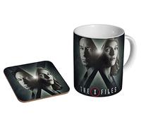 X Files Mulder and Scully - Tasse à café en céramique + dessous-de-verre Coffret cadeau