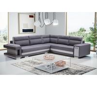 X-Group4th Canapé d'angle A2 avec fonction de couchage et coffre de lit, Canapé-lit avec espace de rangement, Côtés adaptables, Design moderne Côté droit Taille : 305x272x90 cm Couleur : GRIS CLAIR