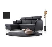 X-Group4th, Canapé d'angle, convertible et coffre de lit, 198 x 127 cm, appuie-têtes réglables, canapé-lit, autoportant, dimensions extérieures 227 x 161, côté gauche, graphite