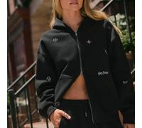 X Harry Potter SoftCalm Modal Oversized Full Zip sweat-shirt à capuche Seeing Stars avec broderie de constellation & fermeture éclair bidirectionnelle, tenue décontractée quotidienne d'été L,M,S,XL,XS