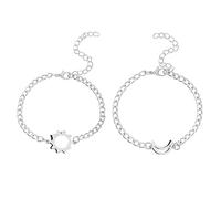 X-Institute 2Pcs Hollow Love Heart Sun Friend Card Bracelets Friendship Promise Distance Matching Bracelets Going Away Gift Hollow Love Sun Chain Bracelets