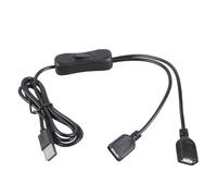 X-Institute Câble Répartiteur d'alimentation USB avec Interrupteur Marche/arrêt Double Port Femelle 5V2A Rapide Connexion De Plusieurs Appareils Adaptateur USB pour Ventilateur De Refroidissement