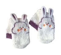 X-Institute Chaussettes En Peluche Pelucheuses Pour Femmes Oreilles De Lapin Mignonnes Épaisses Thermiques Chaudes Pour Dormir À La Maison En Fourrure Mollet Moyen Élégantes Et Chaudes