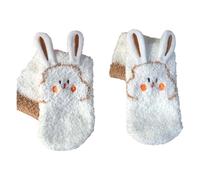 X-Institute Chaussettes En Peluche Pelucheuses Pour Femmes Oreilles De Lapin Mignonnes Épaisses Thermiques Chaudes Pour Dormir À La Maison En Fourrure Mollet Moyen Élégantes Et Chaudes