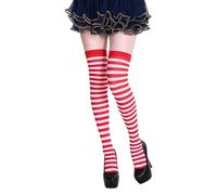 X-Institute Chaussettes Longues De Noël À Rayures Multicolores Chaussettes Sorcière Pour Femmes Et Filles Bas Au-dessus Du Genou Jeu Rôle Longs À Rayures Noël D'Halloween