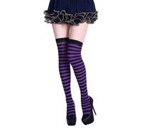 X-Institute Chaussettes Longues De Noël À Rayures Multicolores Chaussettes Sorcière Pour Femmes Et Filles Bas Au-dessus Du Genou Jeu Rôle Longs À Rayures Noël D'Halloween
