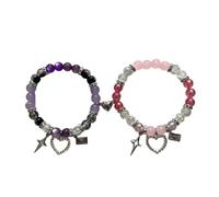X-Institute Heart Designs Couple Bracelets Comfortable and Secure Fit Portable for Couples and Friend on Special Occasions Elastic Comfortable Wear